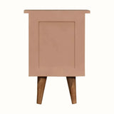 Cline Hand Painted Bedside Table with 2 Drawers, Small - Blush Pink/Natural Bedside Tables - Bokel Home