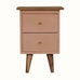 Cline Hand Painted Bedside Table with 2 Drawers, Small - Blush Pink/Natural Bedside Tables - Bokel Home