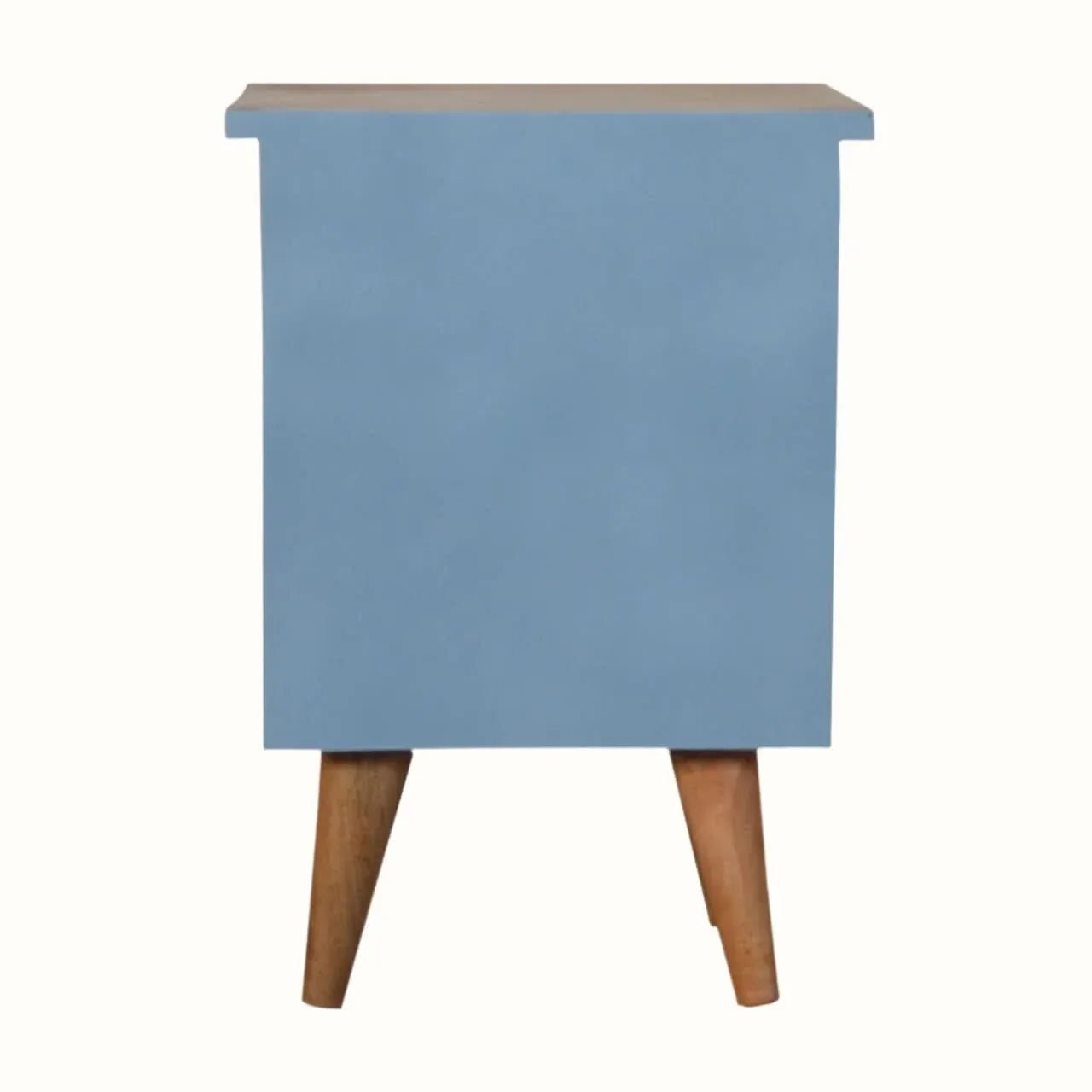 Cline Hand Painted Bedside Table with 2 Drawers, Small - Light Blue/Natural Bedside Tables - Bokel Home