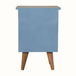 Cline Hand Painted Bedside Table with 2 Drawers, Small - Light Blue/Natural Bedside Tables - Bokel Home