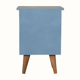 Cline Hand Painted Bedside Table with 2 Drawers, Small - Light Blue/Natural Bedside Tables - Bokel Home