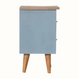 Cline Hand Painted Bedside Table with 2 Drawers, Small - Light Blue/Natural Bedside Tables - Bokel Home