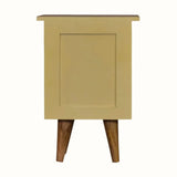 Cline Hand Painted Bedside Table with 2 Drawers, Small - Yellow/Natural Bedside Tables - Bokel Home