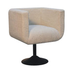 Cream Boucle Swivel Chair Accent Chairs - Bokel Home