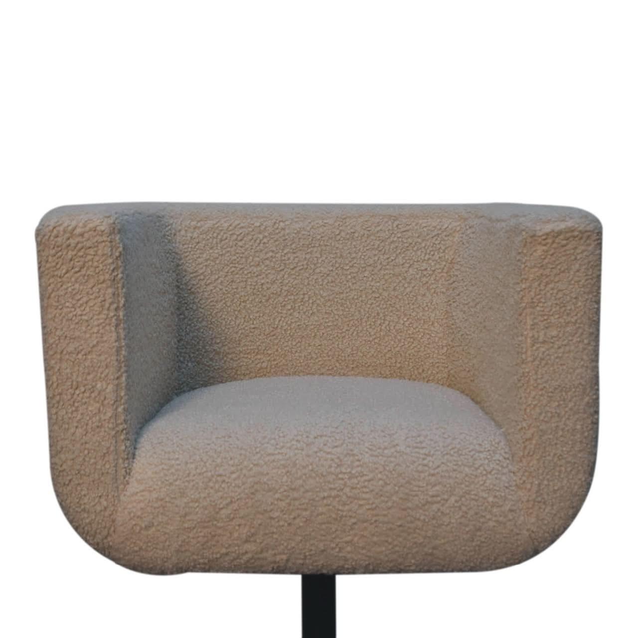 Cream Boucle Swivel Chair Accent Chairs - Bokel Home