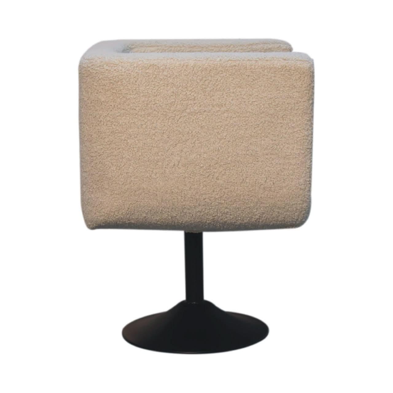 Cream Boucle Swivel Chair Accent Chairs - Bokel Home