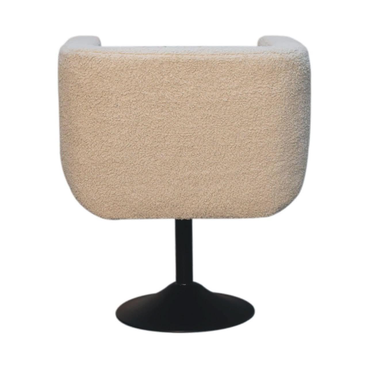 Cream Boucle Swivel Chair Accent Chairs - Bokel Home