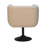 Cream Boucle Swivel Chair Accent Chairs - Bokel Home
