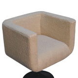 Cream Boucle Swivel Chair Accent Chairs - Bokel Home