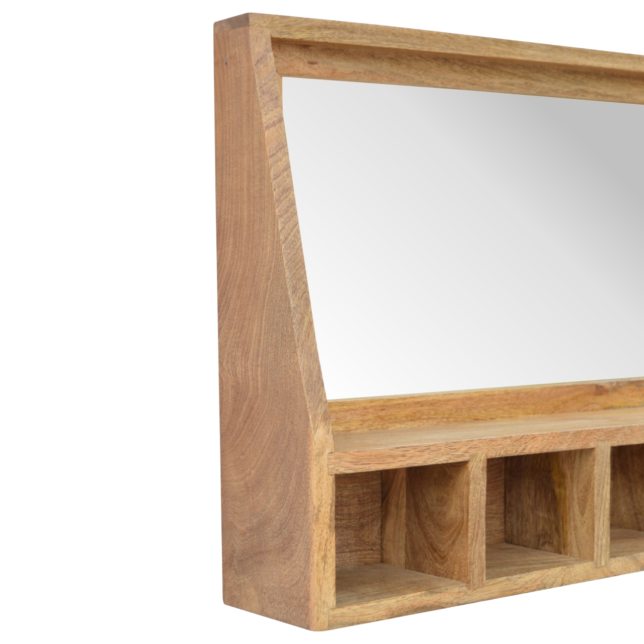 Albo Wall Mirror with Open Storage - Natural