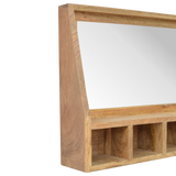 Albo Wall Mirror with Open Storage - Natural