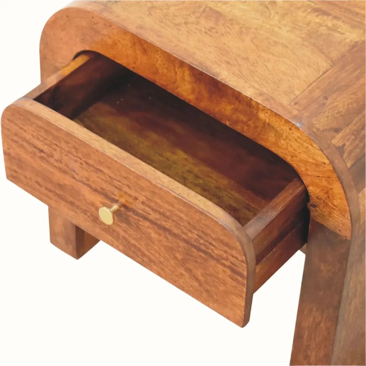 Eden 1 Drawer Bedside Cabinet, Medium - Chestnut Bedside Tables - Bokel Home