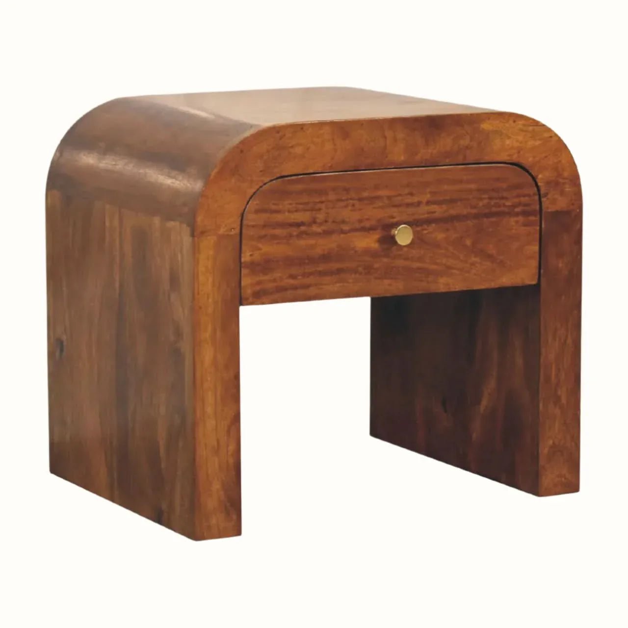 Eden 1 Drawer Bedside Cabinet, Medium - Chestnut Bedside Tables - Bokel Home