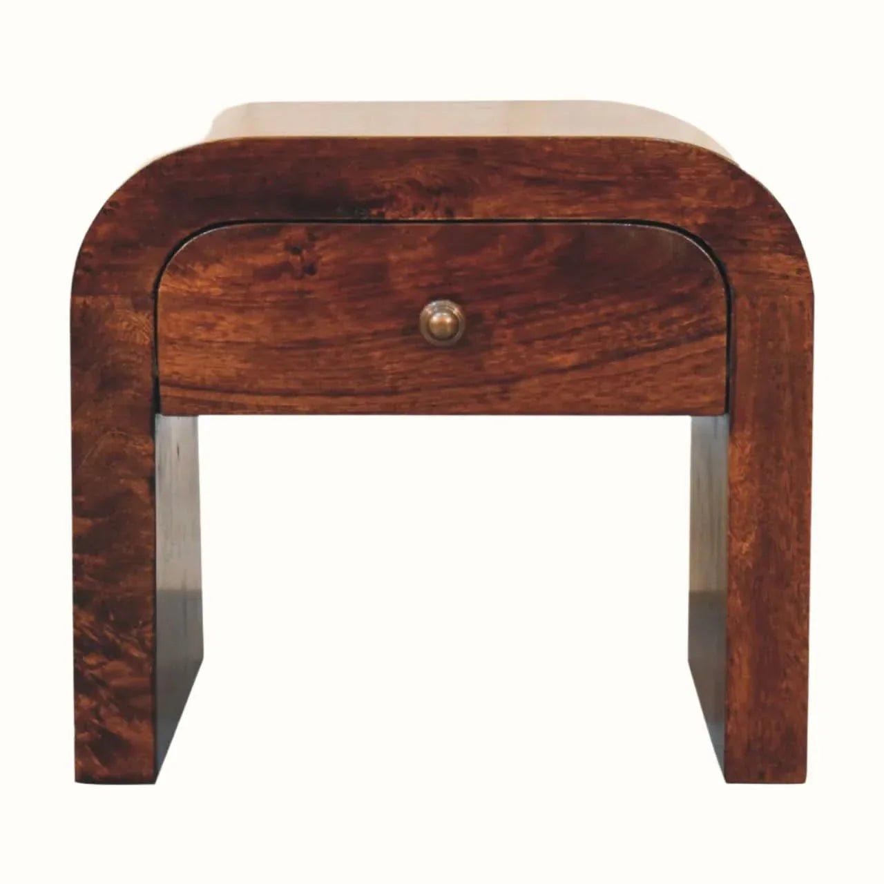 Eden 1 Drawer Bedside, Medium - California Walnut Bedside Tables - Bokel Home