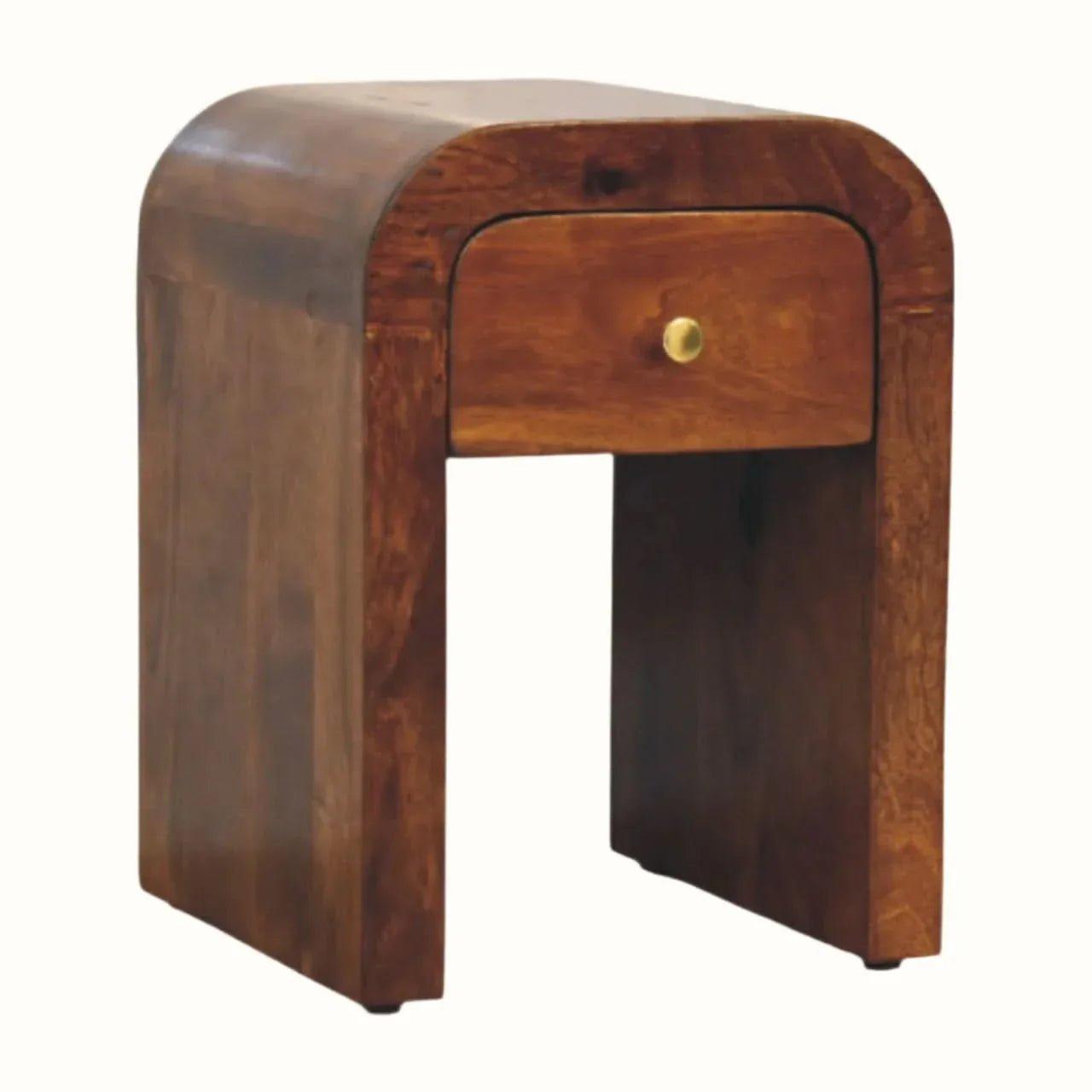 Eden 1 Drawer Bedside Table, Mini - Chestnut Bedside Tables - Bokel Home