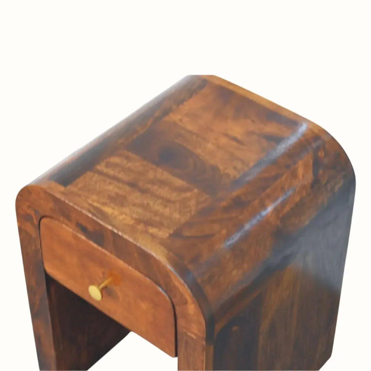 Eden 1 Drawer Bedside Table, Mini - Chestnut Bedside Tables - Bokel Home