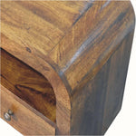 Eden Open Bedside Table with 1 Drawer, Medium - Chestnut Bedside Tables - Bokel Home