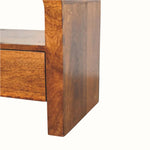 Eden Open Bedside Table with 1 Drawer, Medium - Chestnut Bedside Tables - Bokel Home
