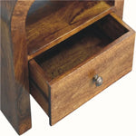 Eden Open Bedside Table with 1 Drawer, Medium - Chestnut Bedside Tables - Bokel Home
