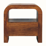 Eden Open Bedside Table with 1 Drawer, Medium - Chestnut Bedside Tables - Bokel Home