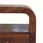 Eden Open Bedside Table with 1 Drawer, Medium - Chestnut Bedside Tables - Bokel Home