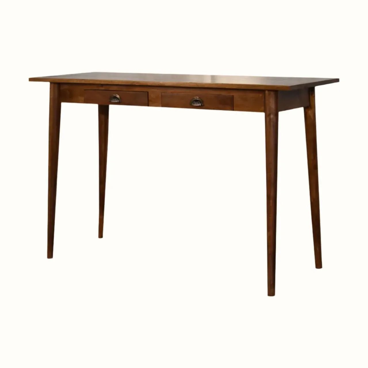 Ellis 2 Drawer Writing Desk, Medium - Chestnut Desks - Bokel Home
