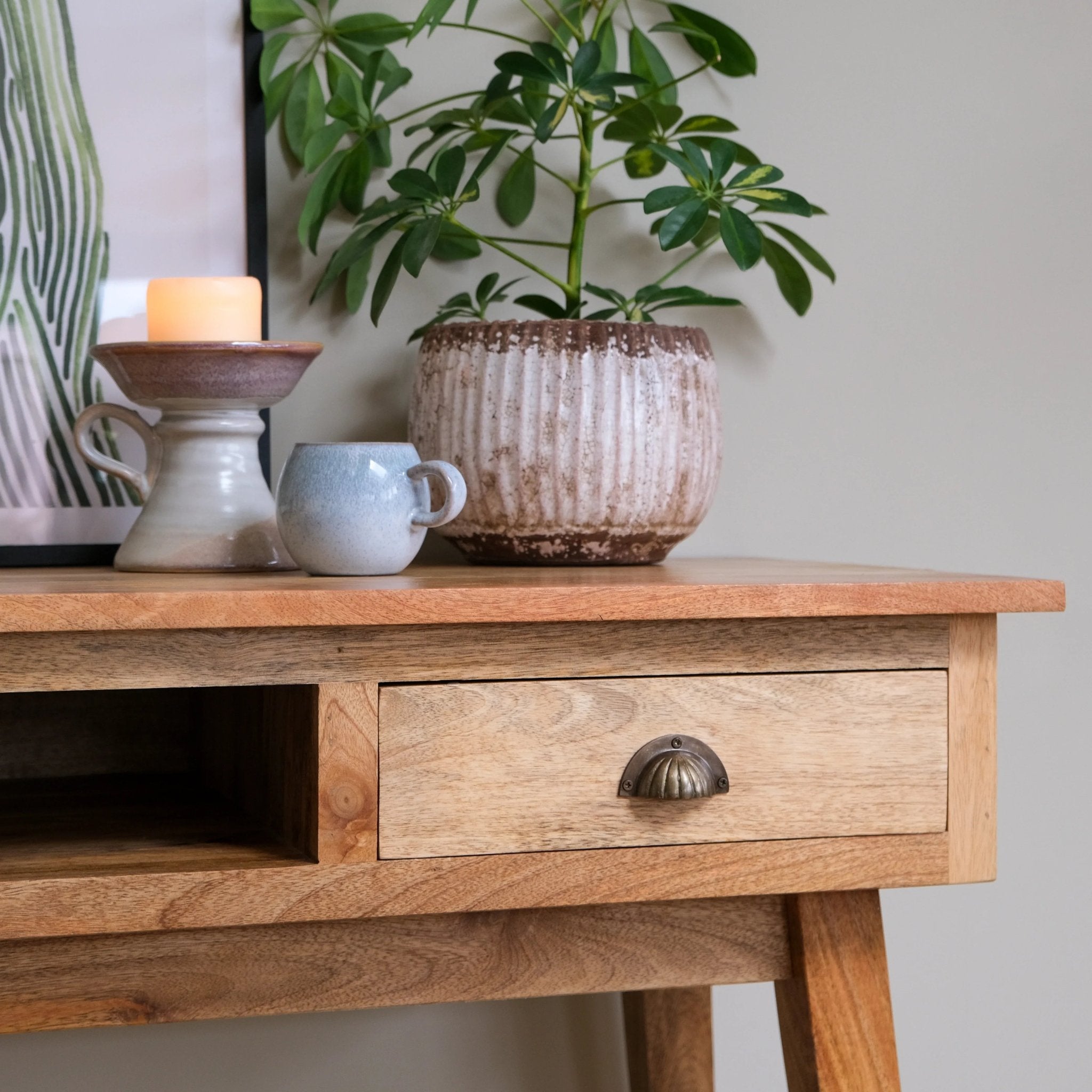 Ellis 2 Drawer Writing Desk - Natural Desks - Bokel Home