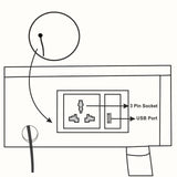 Ellis 3 Drawer Writing Desk with Cable Access - Natural Desks - Bokel Home