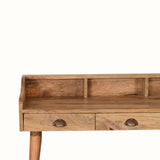 Ellis 3 Drawer Writing Desk with Cable Access - Natural Desks - Bokel Home