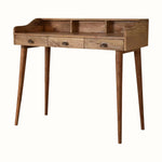 Ellis 3 Drawer Writing Desk with Cable Access - Natural Desks - Bokel Home