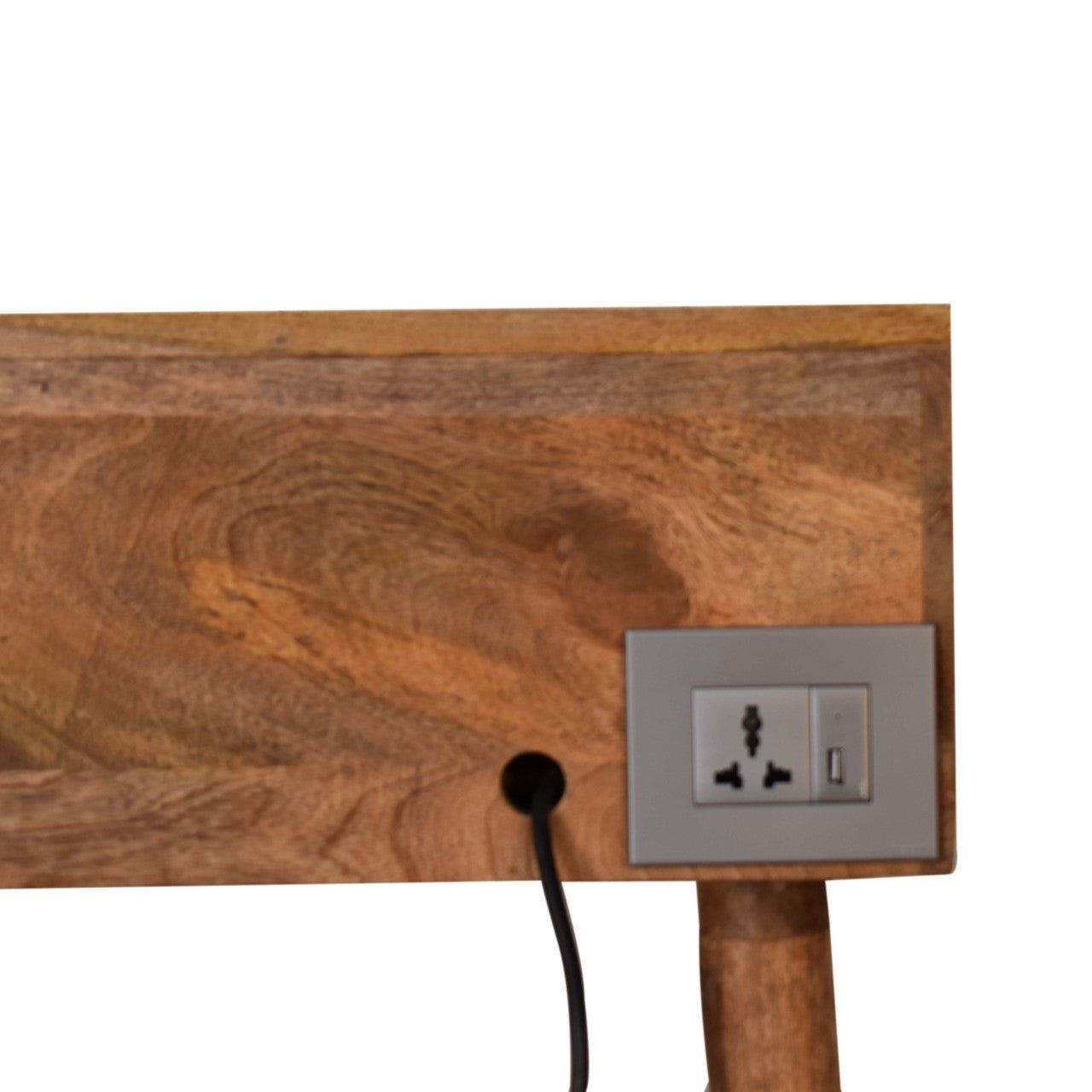 Ellis Gallery Back Writing Desk with Cable Access, Medium - Natural Desks - Bokel Home
