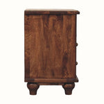 Emile 2 Drawer Bedside Table with Open Shelf, Medium - Roasted Almond Bedside Tables - Bokel Home