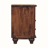 Emile 2 Drawer Bedside Table with Open Shelf, Medium - Roasted Almond Bedside Tables - Bokel Home