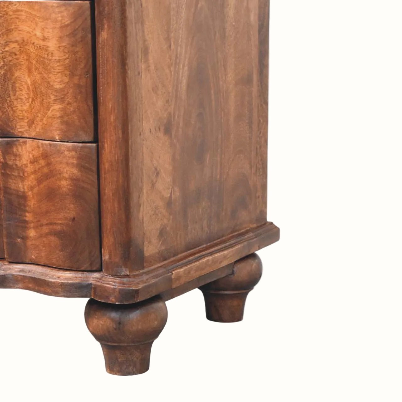 Emile 2 Drawer Bedside Table with Open Shelf, Medium - Roasted Almond Bedside Tables - Bokel Home