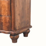 Emile 2 Drawer Bedside Table with Open Shelf, Medium - Roasted Almond Bedside Tables - Bokel Home
