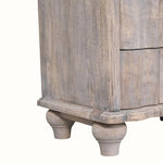 Emile 3 Drawer Bedside Table, Medium - Acid Wash Bedside Tables - Bokel Home