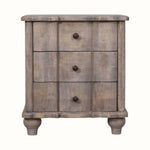 Emile 3 Drawer Bedside Table, Medium - Acid Wash Bedside Tables - Bokel Home