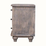 Emile 3 Drawer Bedside Table, Medium - Acid Wash Bedside Tables - Bokel Home