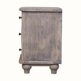 Emile 3 Drawer Bedside Table, Medium - Acid Wash Bedside Tables - Bokel Home