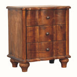 Emile 3 Drawer Bedside Table, Medium - Chestnut Bedside Tables - Bokel Home