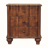 Emile 3 Drawer Bedside Table, Medium - Chestnut Bedside Tables - Bokel Home