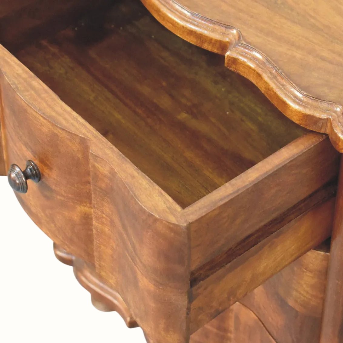 Emile 3 Drawer Bedside Table, Medium - Chestnut Bedside Tables - Bokel Home