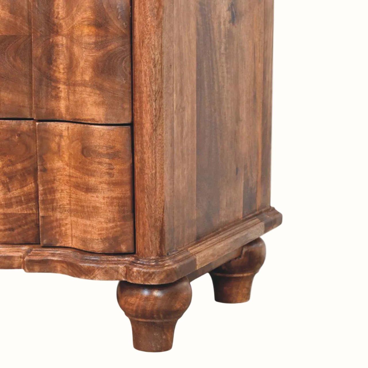 Emile 3 Drawer Bedside Table, Medium - Roasted Almond Bedside Tables - Bokel Home