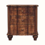 Emile 3 Drawer Bedside Table, Medium - Roasted Almond Bedside Tables - Bokel Home