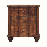 Emile 3 Drawer Bedside Table, Medium - Roasted Almond Bedside Tables - Bokel Home