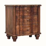 Emile 3 Drawer Bedside Table, Medium - Roasted Almond Bedside Tables - Bokel Home