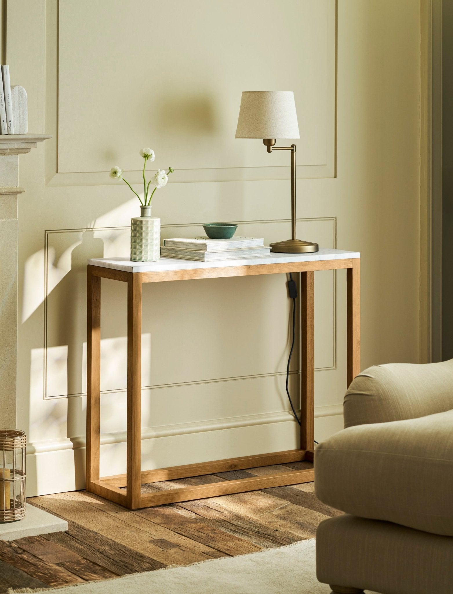 Enstone Marble Console Table Console Tables - Bokel Home