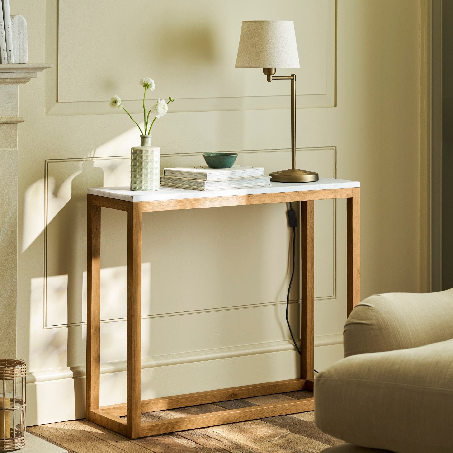 Enstone Marble Console Table Console Tables - Bokel Home
