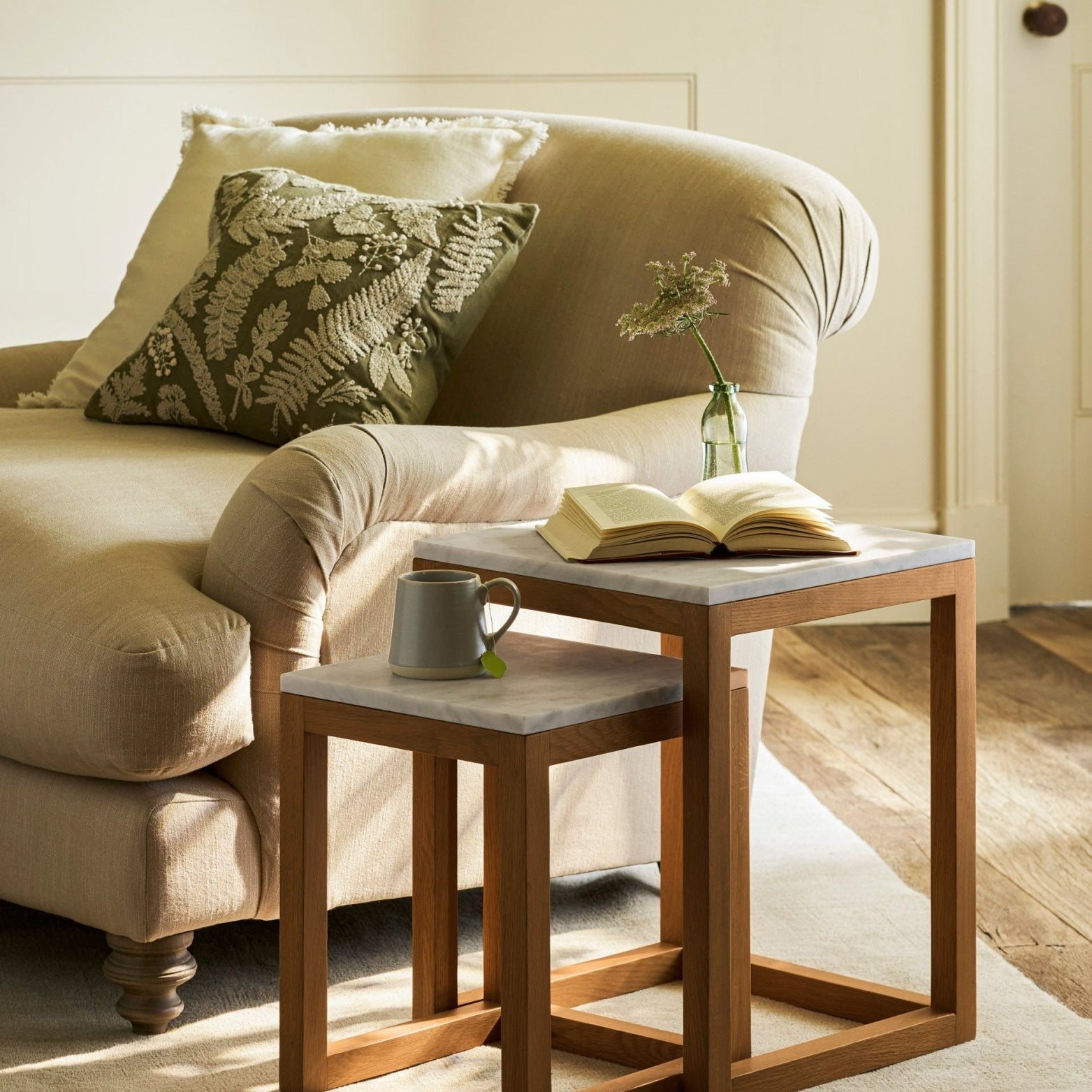 Enstone Set of 2 Nested Side Tables Side Tables - Bokel Home