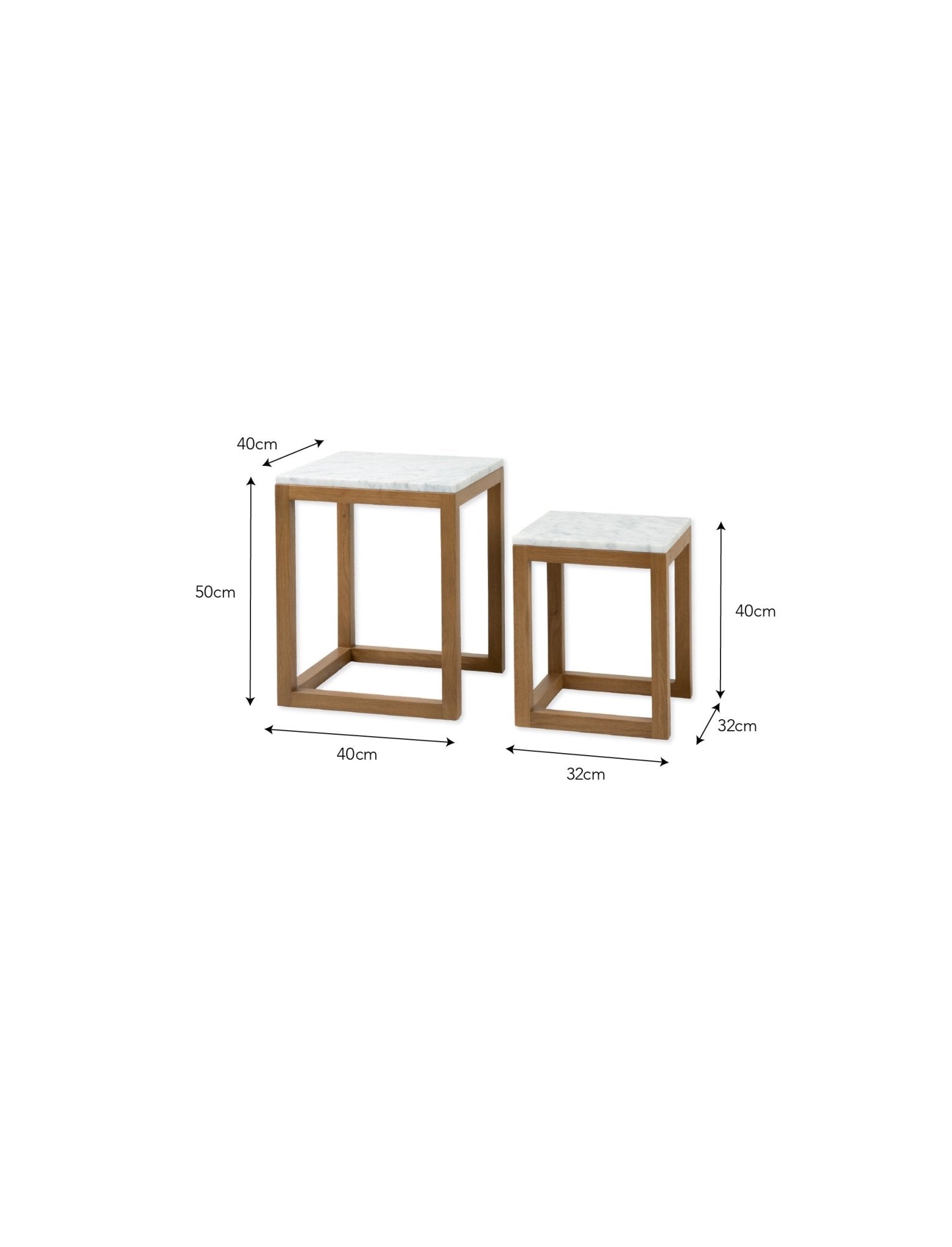 Enstone Set of 2 Nested Side Tables Side Tables - Bokel Home
